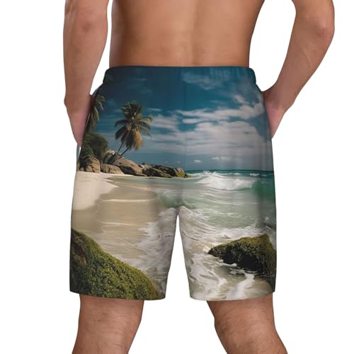 Men's Swim Trunks Quick Dry Board Shorts Beach Ocean Beach Shorts with Pocket Bathing Suits for Men3