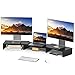 Price comparison product image RFIVER Dual Monitor Stand Riser for 2 Monitors - Desktop Organizer Stand - Adjustable Length & Swivel Angle Wooden - Multifunctional Oraganizer Computer for Laptop, PC, Computer, Printer - Black