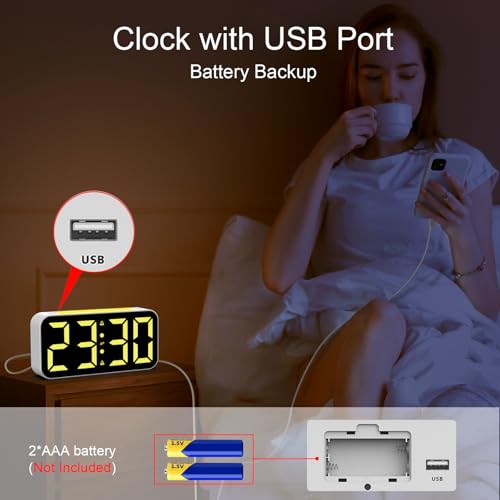 Image of Topski Loud Alarm Clocks for Bedrooms, Digital Clock with Night Light, Large Display, USB Charger, Dual Alarm, Snooze, Dimmable Bedside Clock for Kids Heavy Sleepers Teens Boys Girls