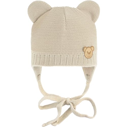 CiuchCiuch Baby-Mütze mit Ohren zum Binden Bär - Wintermütze Mädchen...
