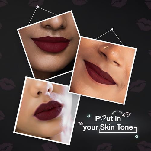 Image of Dazller All Day Lip Colour Quick Dry | Long-Stay | Lightweight | Matte Lipstick for Women | Enriched with Kokum Butter 6g (QDLC029 - Cabernet, Quick Dry)