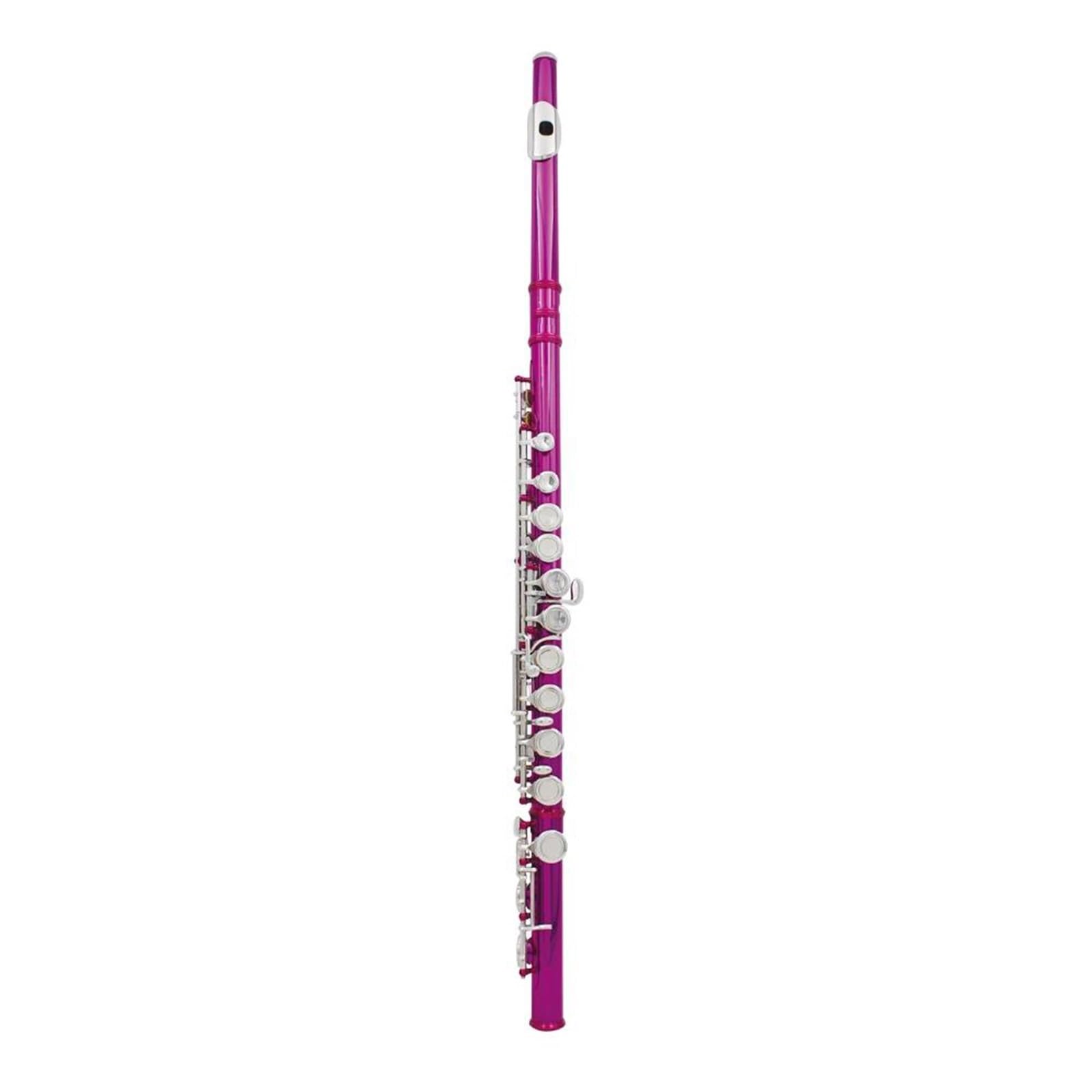 Flet Instrumenty Muzyczne 16 Zamkniętych Otwartych Otworów C Key Professional Wykonaj Skórę Z Poprzecznym Rowkiem Zestawami Pudełek Częściami(Rose)