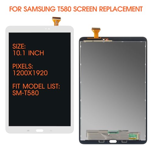 Kit écran Samsung Tab A 10.1 2016 vitre tactile et bloc LCD complet blanc SM-T580