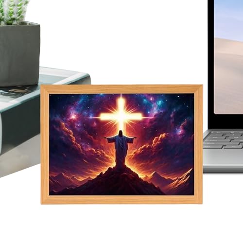 Pintura de Jesús luz de imagen de Cristo LED decoración religiosa para iglesia