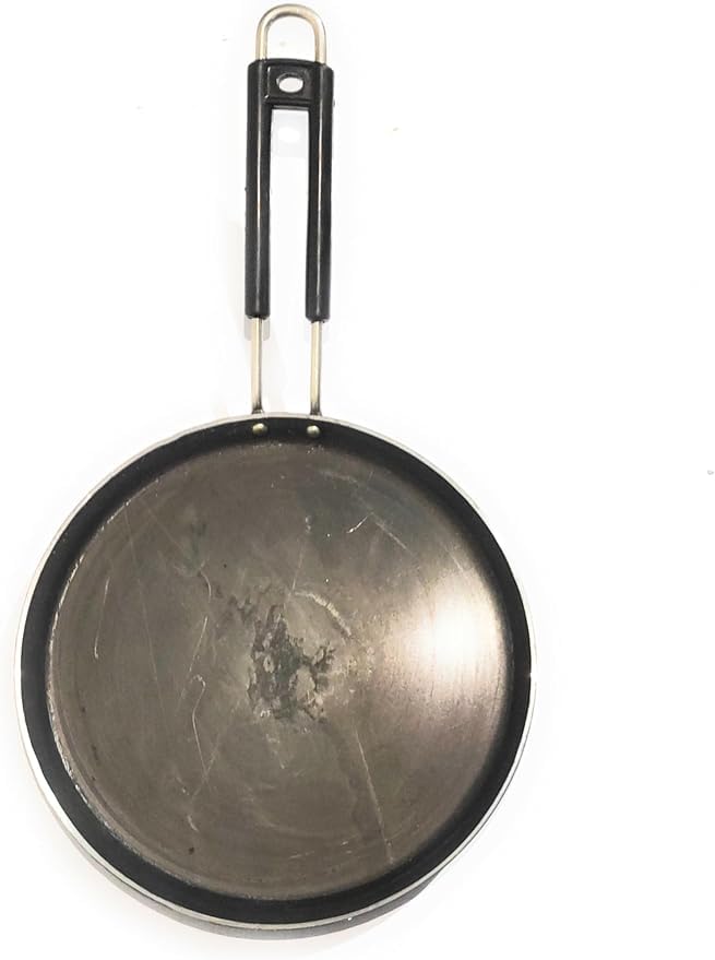 BHAVIKA CREATION Dosa Tawa Pan, Iron Griddle with Handle, Black, Round Flat Pan for Indian Cooking