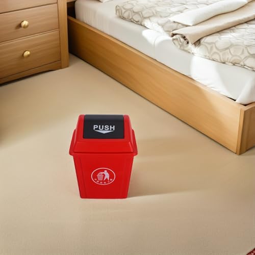 Cubo moderno 10l con tapa abatible rojo que elimina los malos olores de cocina 6