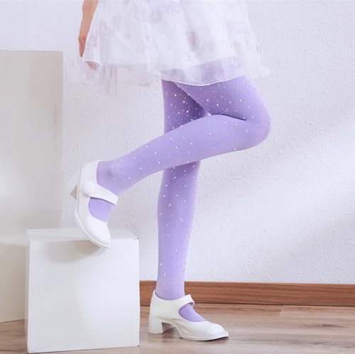 Image of LUCKELF Girls Glitter Tights, Soft Opaque Tights Sparkle Rhinestone Tights School Dress Dance Stockings