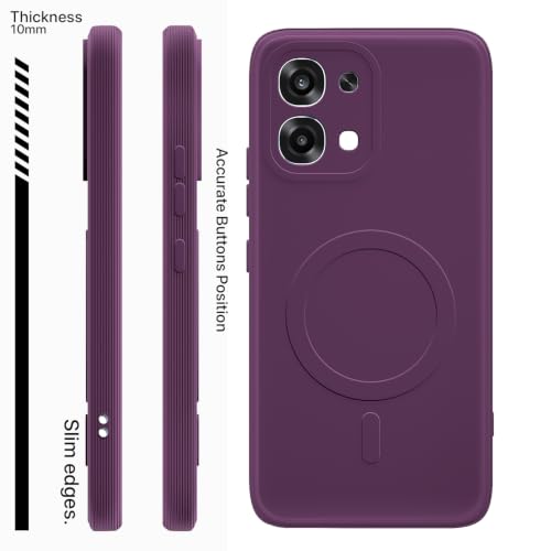Image of Pikkme Back Cover for Oppo F31 5G / Oppo F33 5G Soft Matte Silicone | Slim Fit | Mag-Safe Design (Mag-Safe Not Support) Camera Protection Bumper Case (Purple)