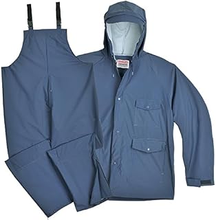 Gempler's Premium Quality Rain Jacket and Bib Overalls Waterproof Rain Suit, Blue, Size