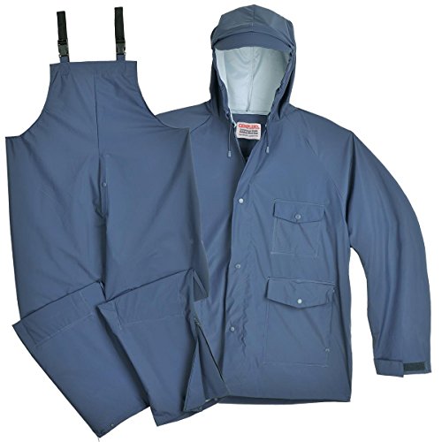 Gempler's Premium Quality Rain Jacket and Bib Overalls Waterproof Rain Suit, Blue, Size
