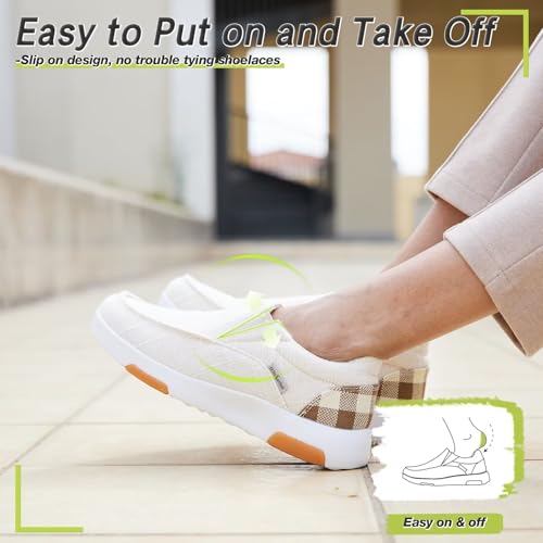 Image of OrthoComfoot Women's Orthopedic Slip-On Loafers Walking Shoes: Comfortable Plantar Fasciitis Loafers with Arch Support for Flat Feet, Casual Orthotic Shoes for Foot and Heel Pain Relief