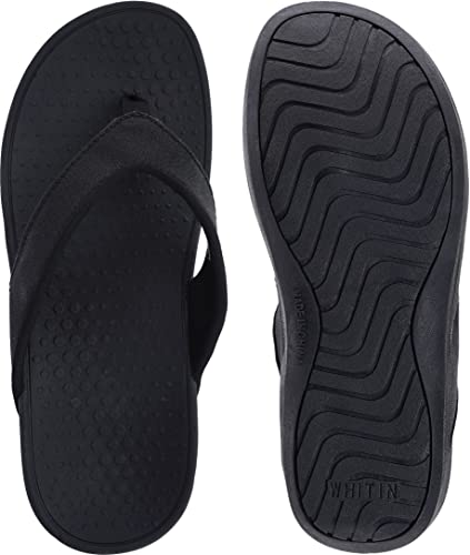 Whitin Women's Platform Flip Flops With Arch Support Orthotic Slippers Size 7 7.5 Beach Sandals Thong Slides Wedge Outdoor Chunky Heels Chanclas Para Mujer Pool Black 37 #TOP5