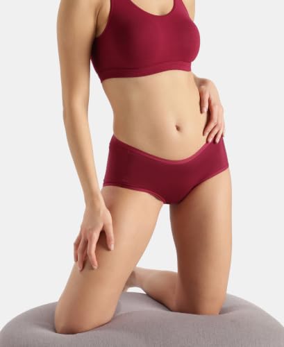 Image of Jockey 1809 Women's Full Coverage Micro Modal Elastane Stretch High Waist Full Brief with Exposed Waistband and Stay Fresh Treatment