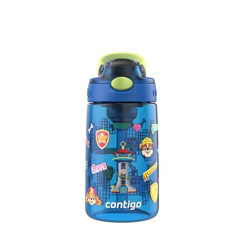Image of Contigo Aubrey Paw Patrol Leak-Proof Spill-Proof Water Bottle with Autospout, 14oz, Paw Patrol Power Pups, Blue