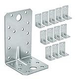 OMIDEAS 12 x Squadretta di Giunzione Angolare ( 90 x 50 x 55 x 2.5 ) Squadretta Rinforzata Zincate