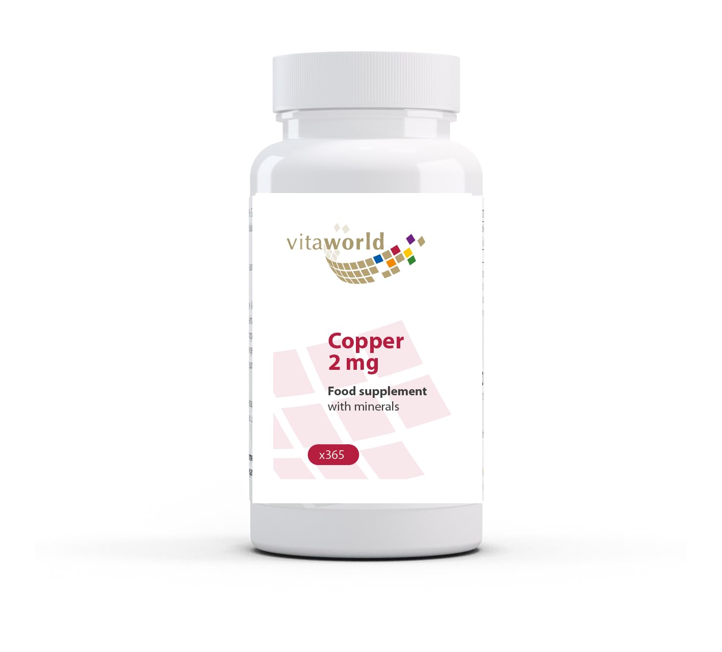 Copper 2 mg l Copper Gluconate l high bioavailability l Vegan l 1 Year Supply - 365 Tablets
