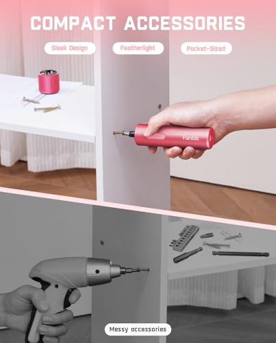Fanttik E2 Ultra 3.7V Mini Electric Screwdriver-Red & S1 Capsule 3.7V Cordless Screwdriver-Pink