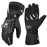 【二重風止め】KEMIMOTO バイク グローブ 冬 防水 防寒 防風 バイク手袋 ハードプロテクター 耐衝撃 スマホ対応 裏起毛 紛失防止 滑り止め オフロード グローブ 秋/冬 脱着簡単 男女兼用 ブラック L
