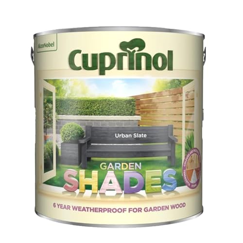 DUAYRA Garden Shades Paint | Quick Drying Water Based | For Garden Fence Shades Benches Terracotta Brick Stone | Exterior Wood Furniture | Long Lasting (Urban Slate 1 Liter)