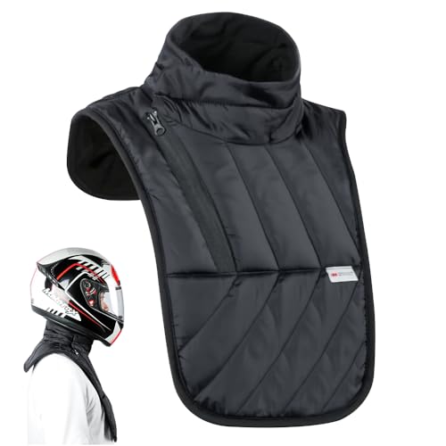 WDKXCN Halswärmer Motorrad, Motorrad Halstuch Herren, Verstellbarer Hals und Brustwärmer, Halswärmer Damen Herren, Schlauchschal Winter für Skifahren, Wandern, Radfahren, Schwarz
