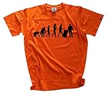 Müllmann I Evolution Müllabfuhr Müllfahrer Stadtwirtschaft T-Shirt Klassisch Rundhals Kurzarm Orange XXXL