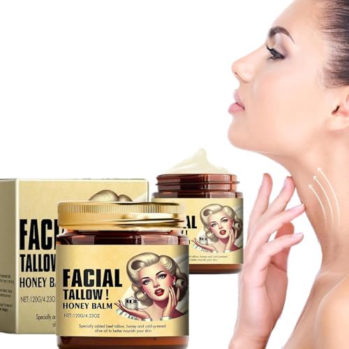 2PCS Beef Tallow for Skin,Beef Tallow and Honey Cream,Beef