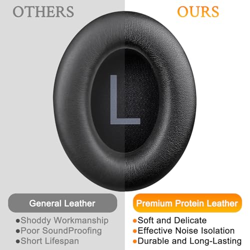 Image of SOULWIT Replacement Ear Pads Cushions for Bose 700 (NC700) Wireless Headphones, Earpads with Softer Leather, High-Density Noise Cancelling Foam, Added Thickness - Black