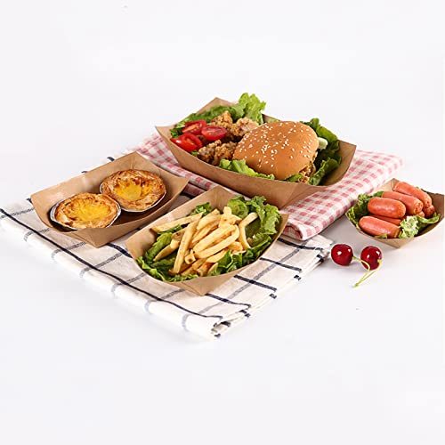 Pack of 50 kraft cardboard bowls, finger food boats, chips box, suitable for chips, snacks, macaroons and other foods - Image 7