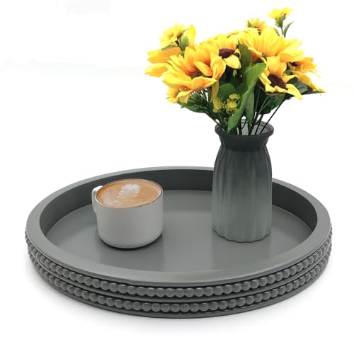 Bandeja ovalada de madera Carah & Cossh decorativa moderna de 16x12 pulgadas 6