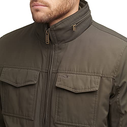 Dockers Men's Quilted Lined Flight Bomber Jacket, Army Green, Large #TOP2