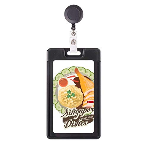 Porte-badge rétractable Singapour - Enrouleur badge entreprise poulet riz
