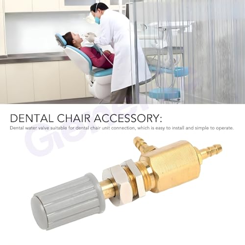 Image of 3MM Dental Chair Water Control Regulator Valve with Tea Shape Nipples - Metal Copper Water Pressure Regulating Valve Nozzle, Oral Cleaning Hose Turbine Switch Replacement Spare Part