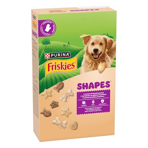 Purina Friskies Shapes, Snack, premios, Galletas para perros , 6 packs de 800g
