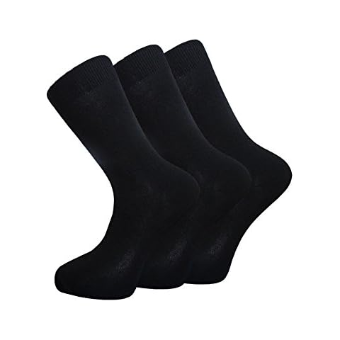 Milky Silk Mens Cotton Rich Calf Socks 3 Pairs Pack Casual Everyday Work Boot Formal Sport (9-12, Black) Cover