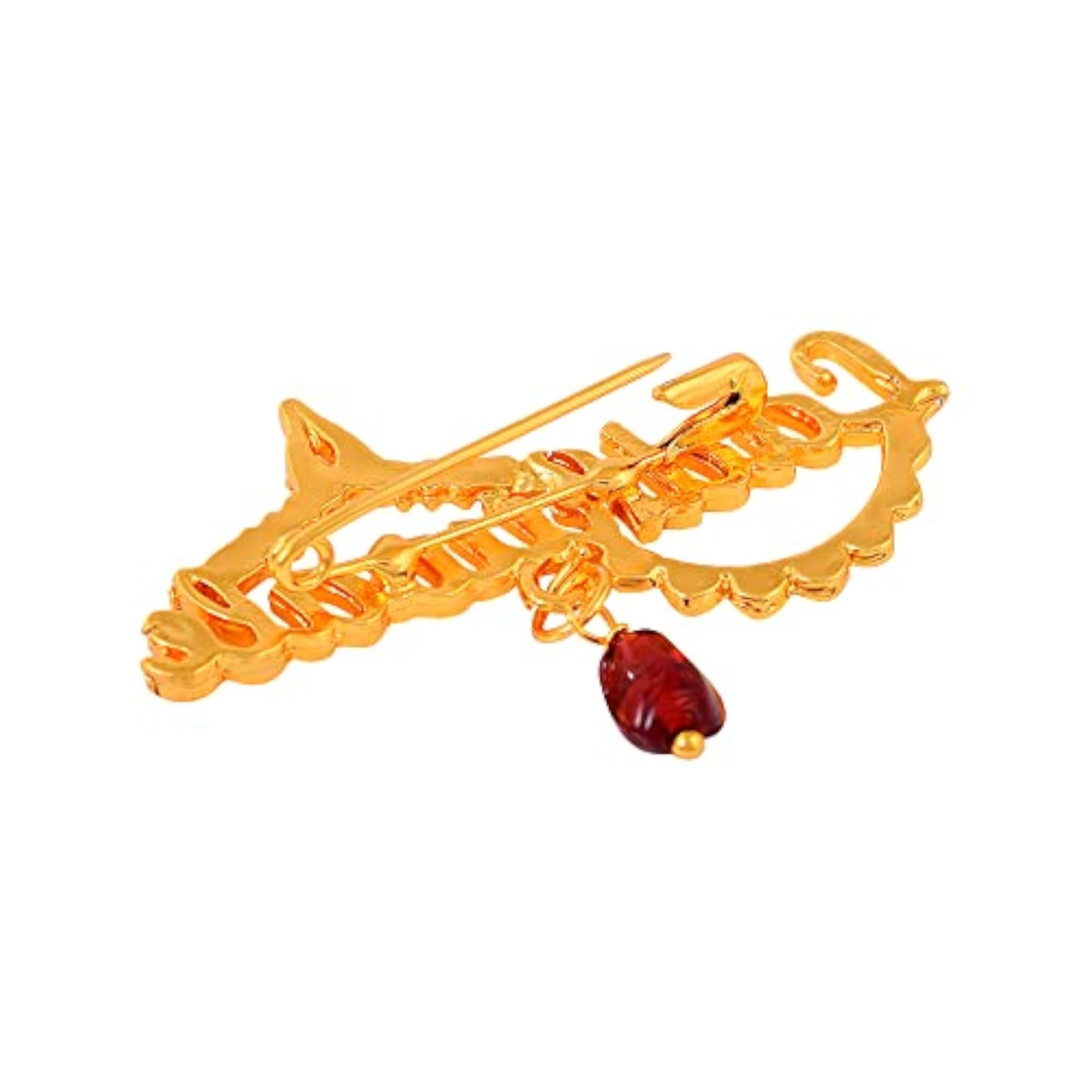 Gold Plated Brass Ladkewale Brooch for Wedding Functions