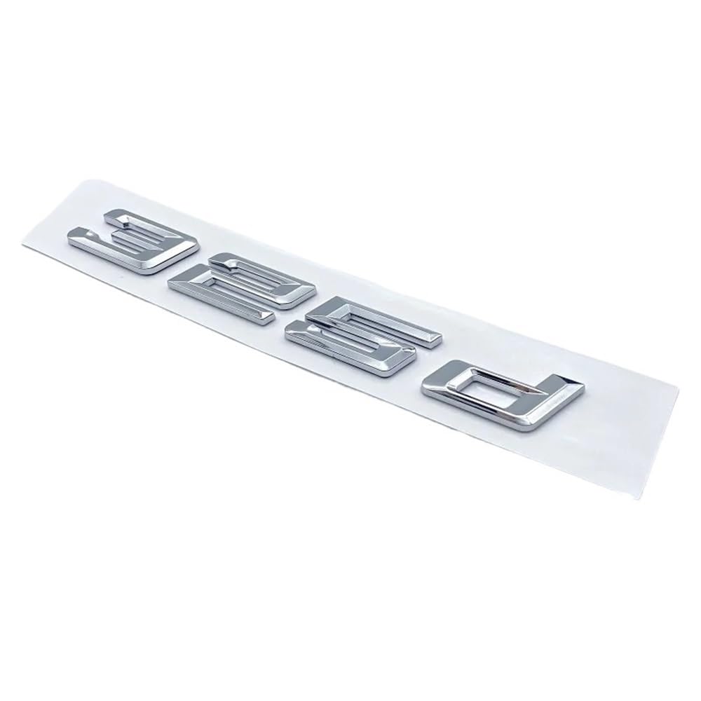 YTQMoreBNZ YYDStes ABS Car Trunk Logo Sticker Accessories Compatible With 3 Series 316d 318d 320d 325d 328d 330d 335d 340d 350d(Chrome silver 325d)