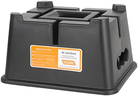 OULEME Heavy Duty Trailer Jack Block, for RV Camper Travel Trailer 5th Wheel, fits Tongue Stand Jack Post/Wheels, Round and Square Stabilizer Foot Plate, Supports up to 15,000 lbs