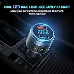 Bluetooth FM Transmitter, V5.0 Bluetooth Car Adapter, Bluetooth Radio Car, MP3 Player QC3.0 Quick Charge, Hands Free Calling, 2 Playing Modes, Blue led Display, Black, Medium (BH347) - Image 4