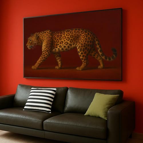 Élégante peinture léopard sur toile pour intérieur raffiné