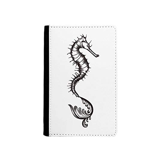 Étui portefeuille Hippocampus en noir élégant pour passeport