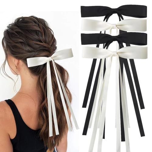 Opiniones de Tresor al mejor precio. 38 Le Trésor Paquete De 4 Pinzas Para El Pelo De Satén Con Lazo Y Cola Larga, Con Borlas Y Lazo, Accesorios Para El Pelo De Novia, Regalo Para Mujeres Y Niñas.