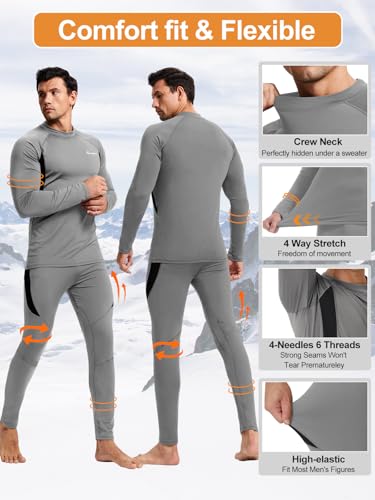 image for romision Thermal Underwear Long Johns for Men Fleece Lined Base Layer 