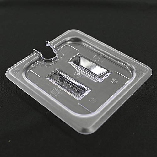 CMI 1/6 Size Polycarbonate Notched Lid,Food Pans Lid & Cover, Clear-Pack of 6