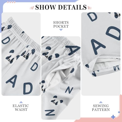 ZZXXB Panda Alphabet Boys Long Pants Soft Trousers Elastic Waist Kids Lounge Bottoms with Pockets S-XL4