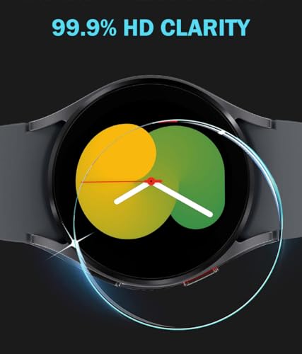 DEALELE [1+3 sztuki] Etui kompatybilne z Samsung Galaxy Watch 5/4 40 mm 44 mm, błyszczące diamentowe etui ochronne z ultracienkim szkłem hartowanym 9H, dla kobiet mężczyzn, 40 mm, przezroczyste