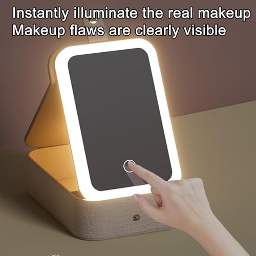Estuche de maquillaje con espejo y luz LED para un acabado impecable 3