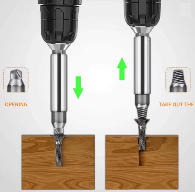 Extractor de tornillos con extensión de enchufe y juego de 33 removedores de pernos desgastados 6