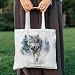 VIIJJUE Gray Wolf Tote Bag, Wolf Lover Gifts Canvas Tote Bags, Animal Lover Gifts for Women, Forest Wild Animal Reusable Grocery Shopping Bag