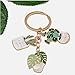 JY JUYU Cute Plant Flower Pot Fashion Keychain Ladies Potted Succulent Shaped Keychain Golden Car Keychain Jewelry for Friends Keyring for Bag Purses Keys DIY Accessories