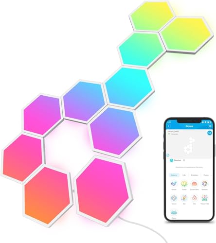 Govee Glide Hexa Light Panels, RGBIC Hexagon LED Wall Lights...